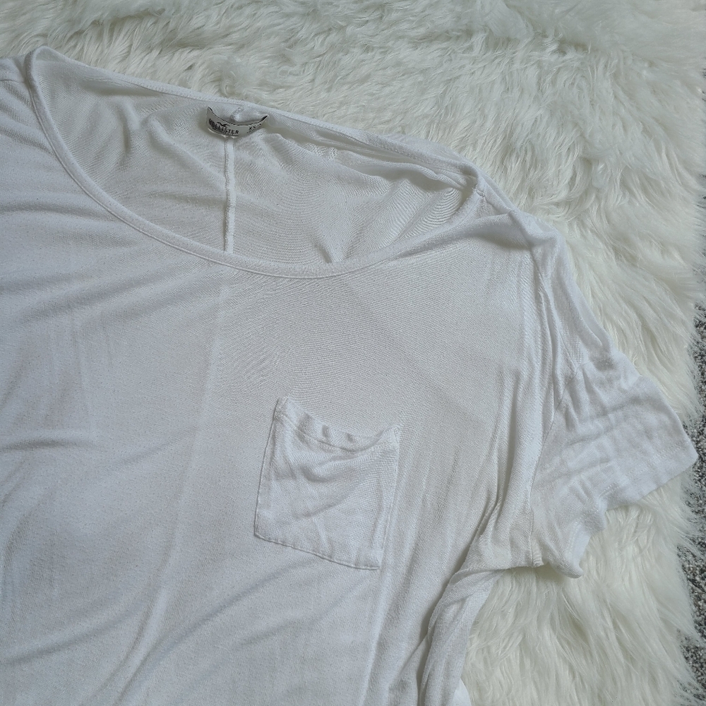 Hollister Mega Oversized Top White Women's Short Sleeved - Picture 12 of 12